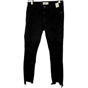 NWT AF Abercrombie and Fitch Mid-Rise Super Skinny Ankle Jeans Distressed 27 / 4